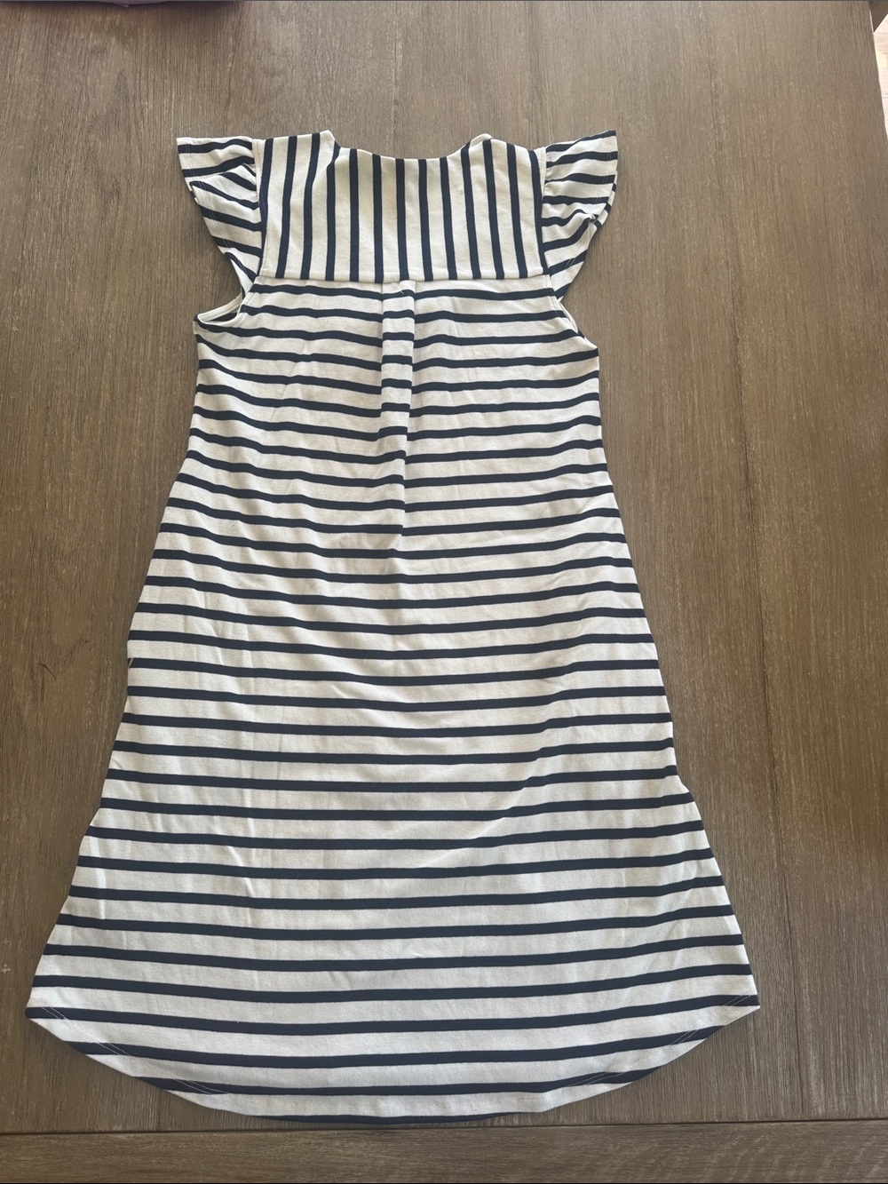 Monteau Navy and White Striped V-Neck Casual Dress - Picture 4 of 4